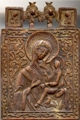 Богоматерь Тихвинская c навершием (два архангела и два херувима)