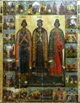 Святые князья Владимир, Борис  и  Глеб с 21 клеймом